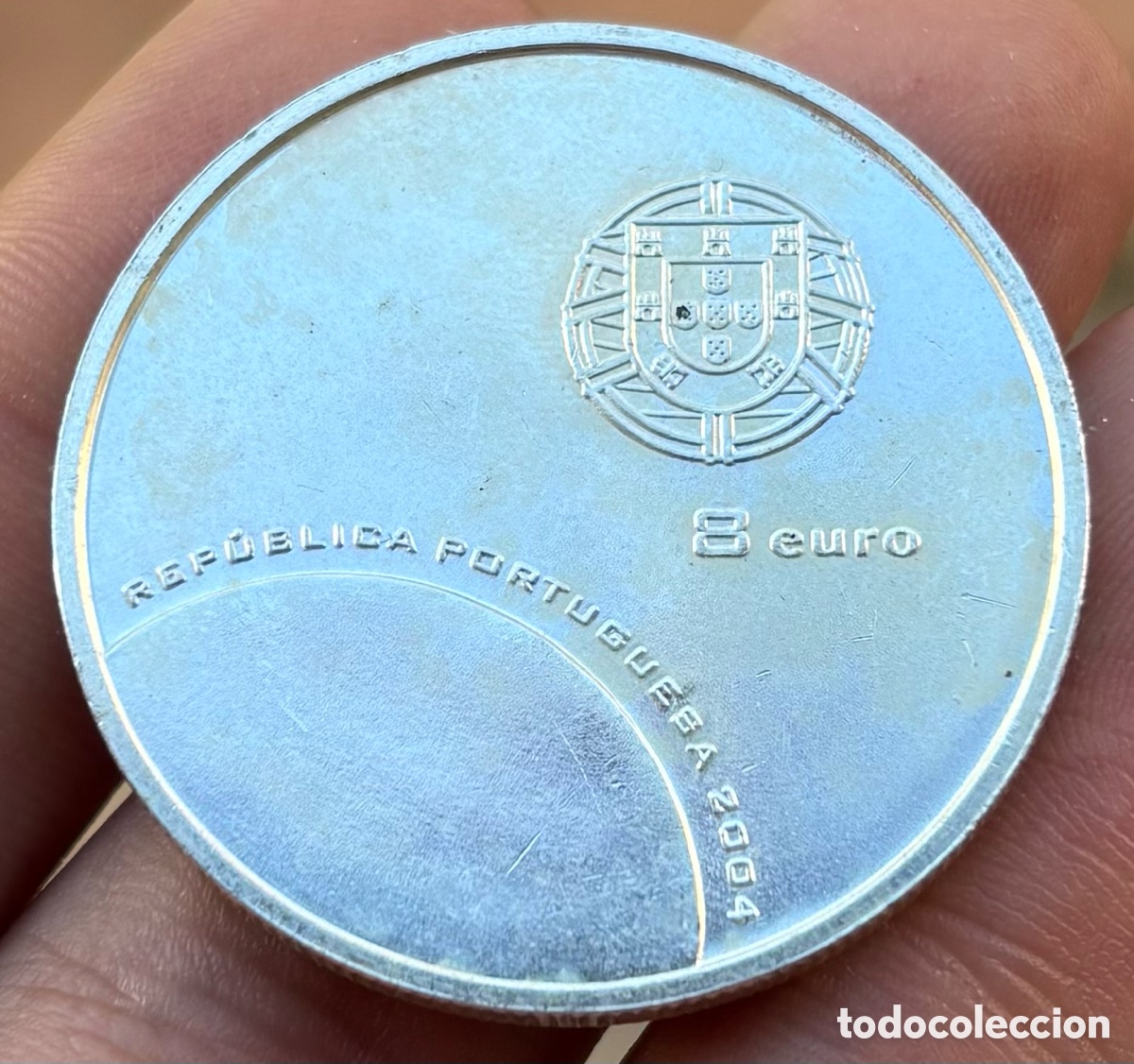 Alte M&uuml;nzen aus Europa: Moneda PLATA PORTUGAL 8 Euros 2004 &euro;. Euro 2004