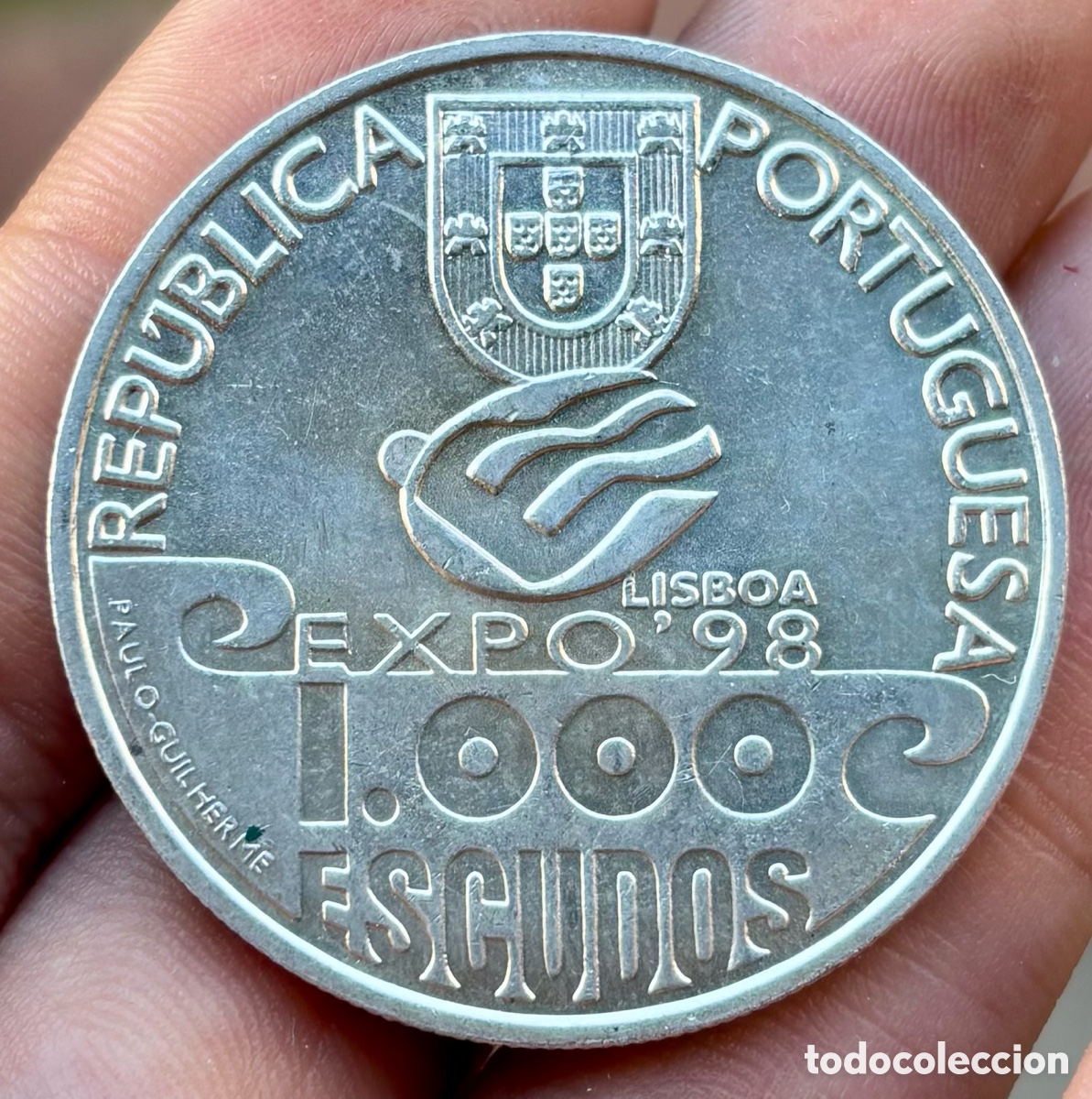 Alte M&uuml;nzen aus Europa: Moneda PLATA PORTUGAL 1000 Escudos 1999. Milenio del atlantico