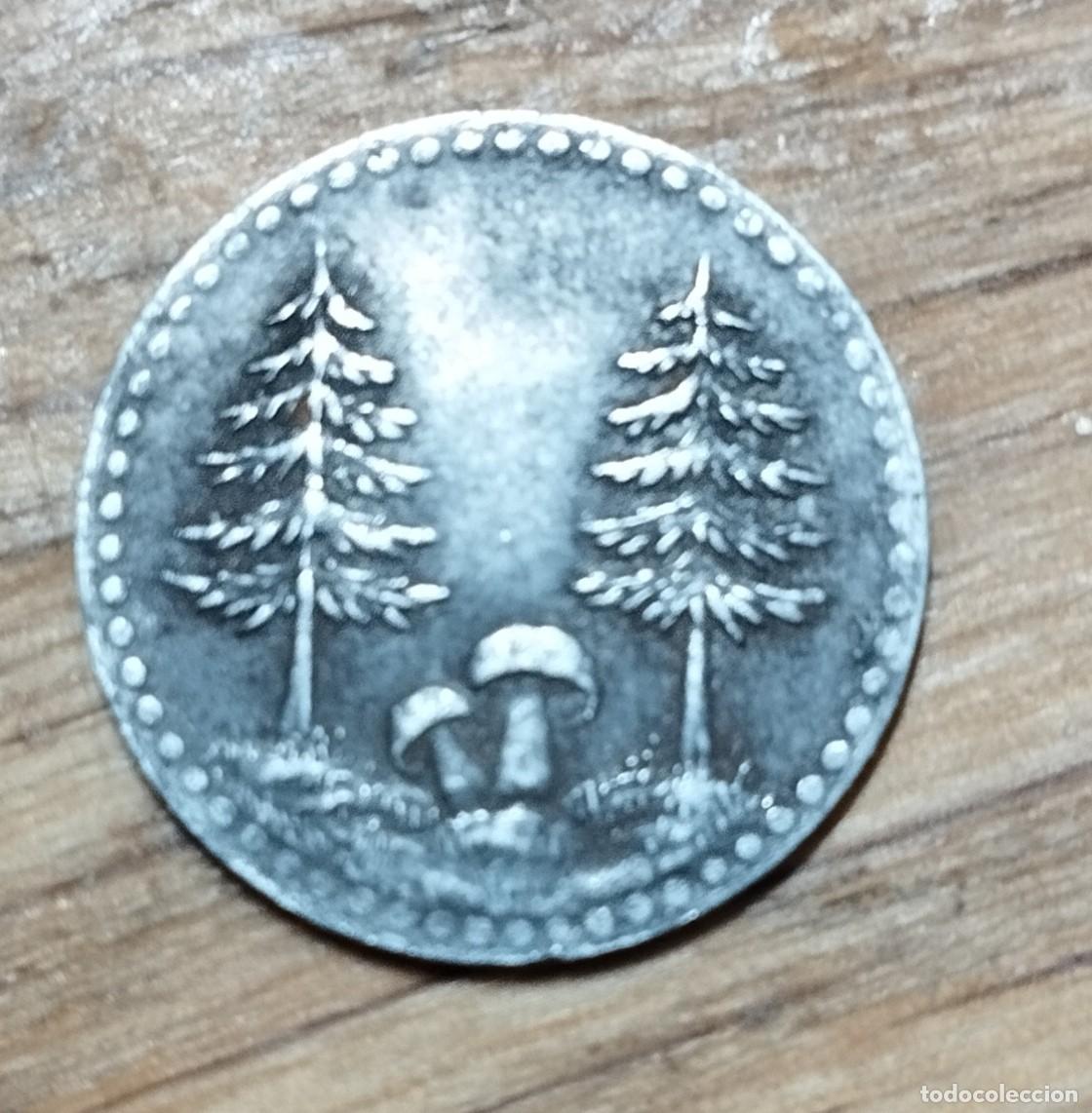 Moedas antigas da Europa: 5 kriegsgeld, WW I, war coin, Schoenwald, 1918, Germany, RARE.