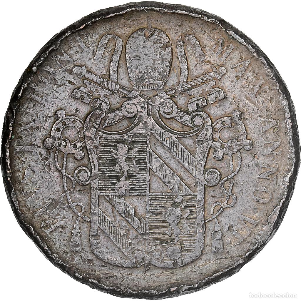 Monnaies anciennes de Europe: [#1525913] Estados italianos, PAPAL STATES, Pius IX, 5 Baiocchi, 1852, Rome, Cobre, BC