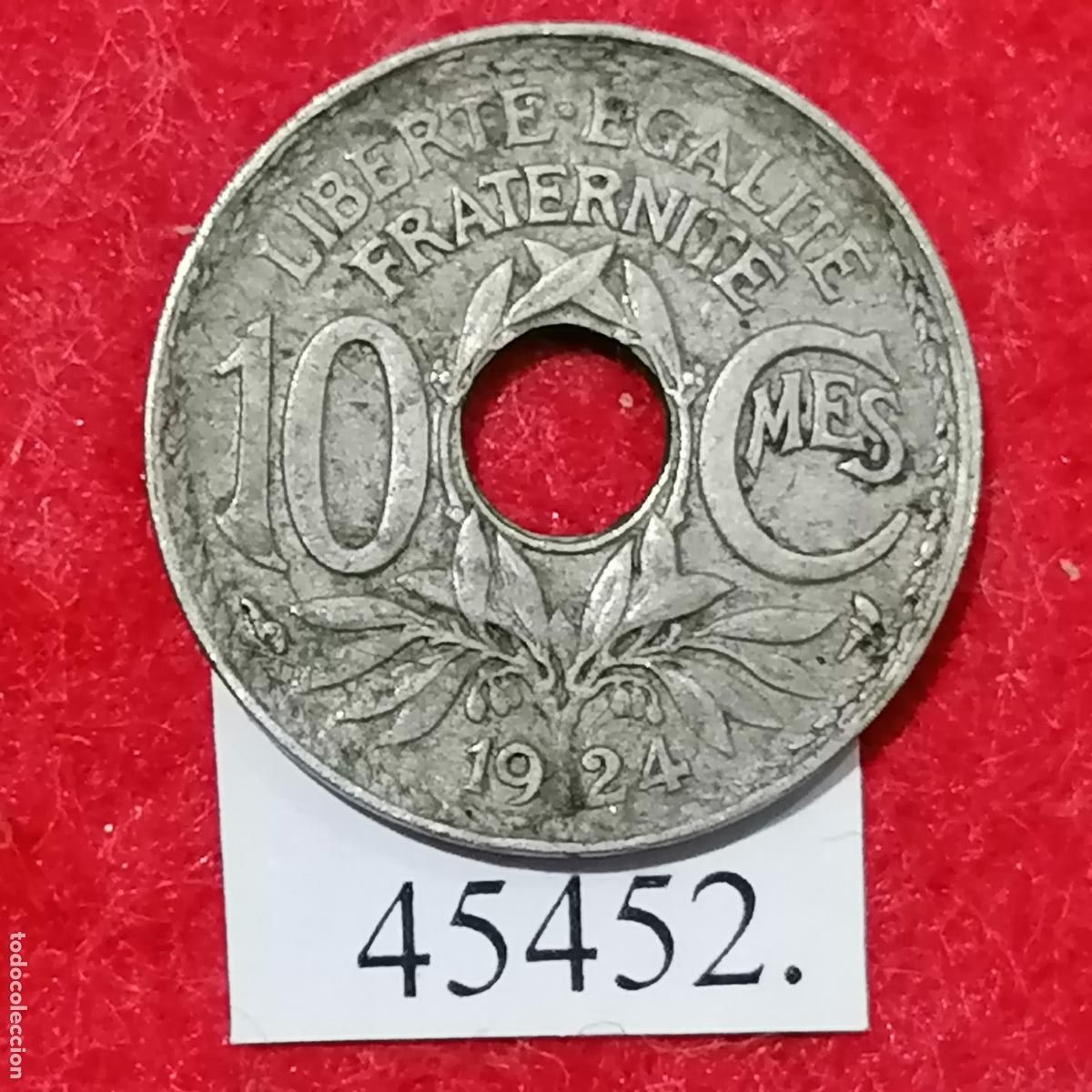 Monedas antiguas de Europa: Francia 10 c&eacute;ntimos 1924 - Foto 1