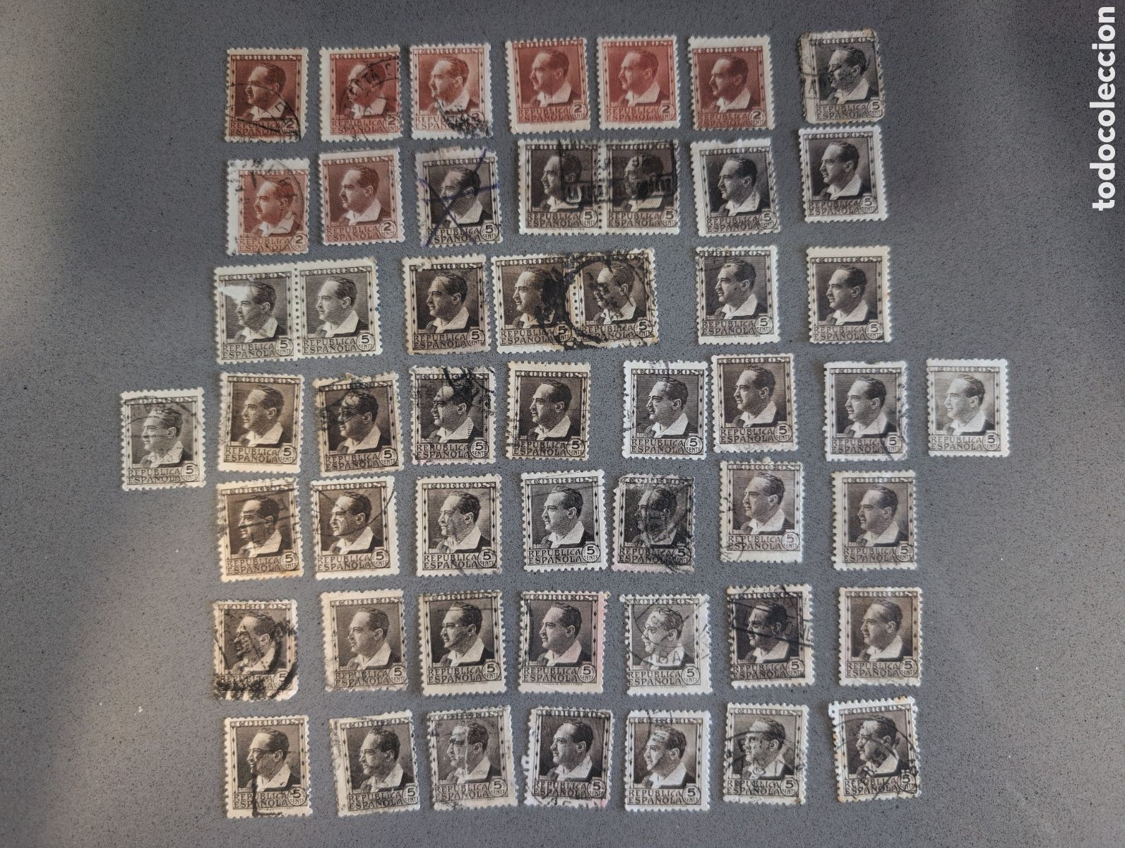 Monedas antiguas de Europa: LOTE HIST&Oacute;RICO: 50+ Sellos II REP&Uacute;BLICA ESPA&Ntilde;OLA - VICENTE BLASCO IB&Aacute;&Ntilde;EZ -