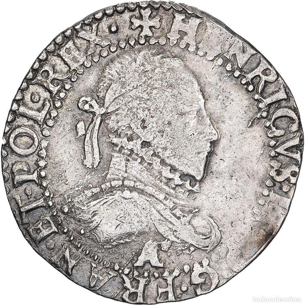 Monete antiche di Europa: [#639105] Francia, Henri III, 1/2 franc au col gaufr&eacute;, 1587, Paris, Plata, MBC