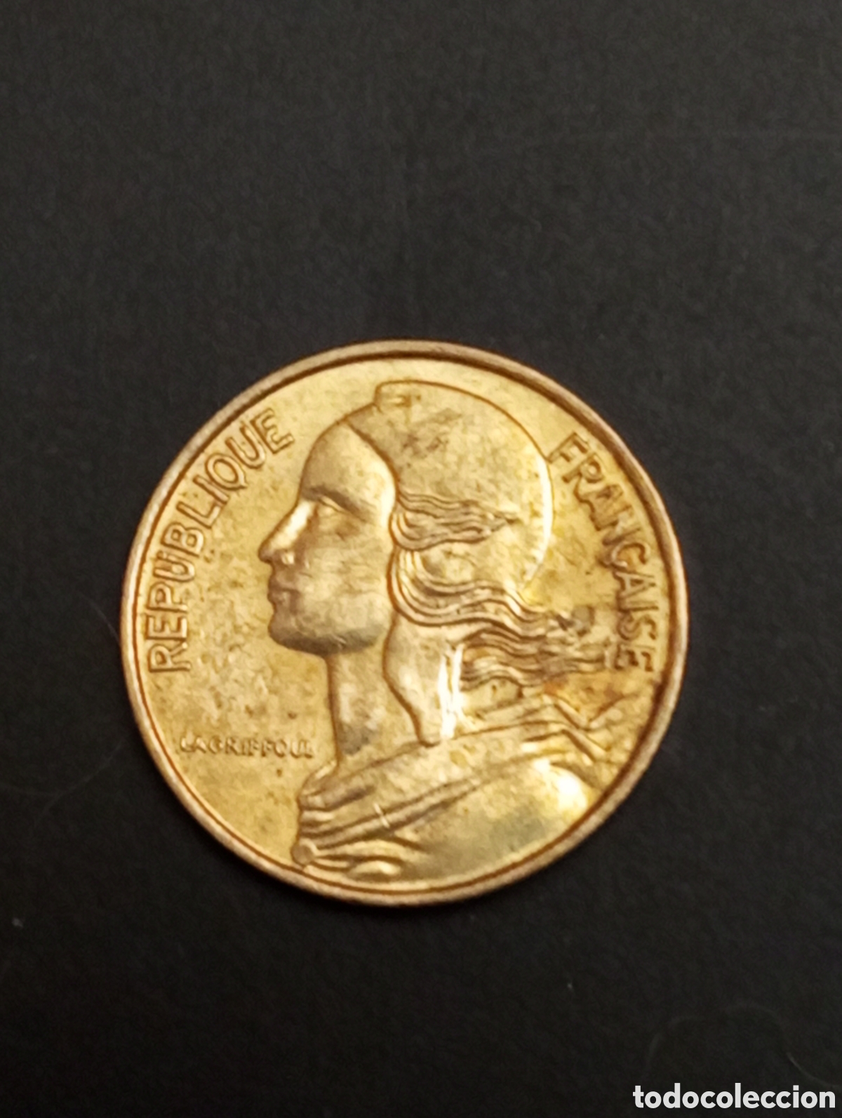 Moedas antigas da Europa: Moneda Francia 5 c&eacute;ntimos 1975