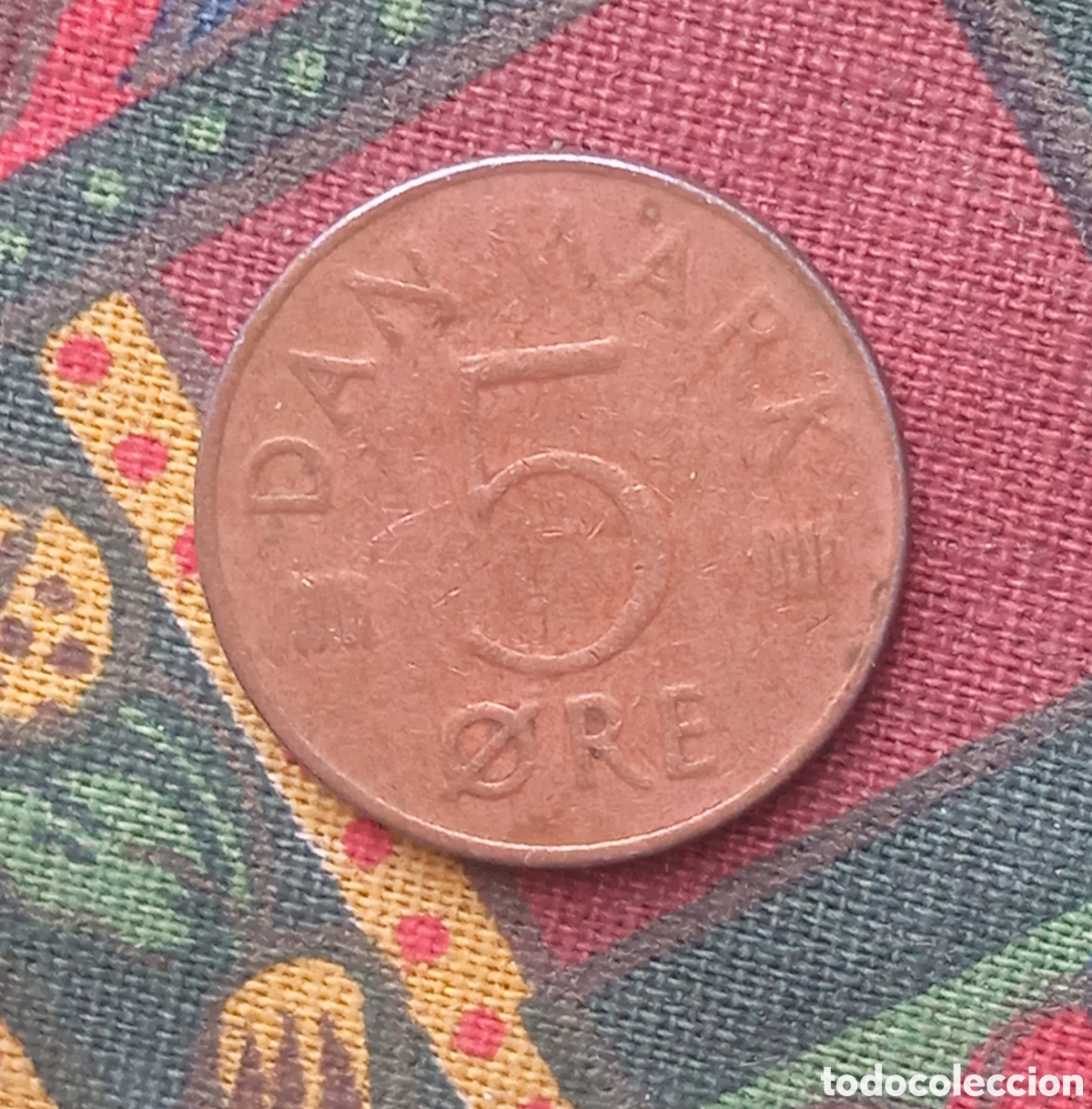 Monedas antiguas de Europa: Moneda 5 &Ouml;re Dinamarca 1977 - Foto 2