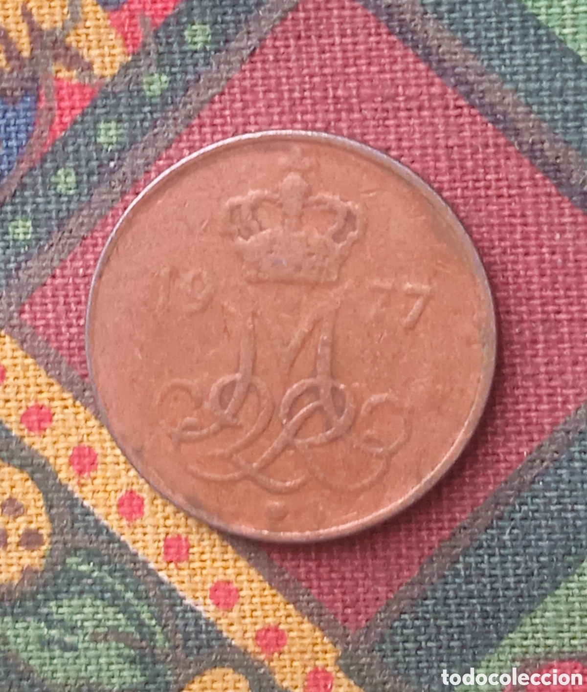 Monedas antiguas de Europa: Moneda 5 &Ouml;re Dinamarca 1977 - Foto 1