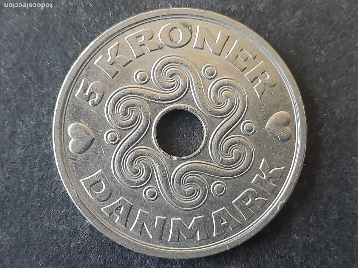 Alte M&uuml;nzen aus Europa: Moneda Reino de Dinamarca 5 Coronas 2007 KM 869 EBC+ periodo reina Margarita II