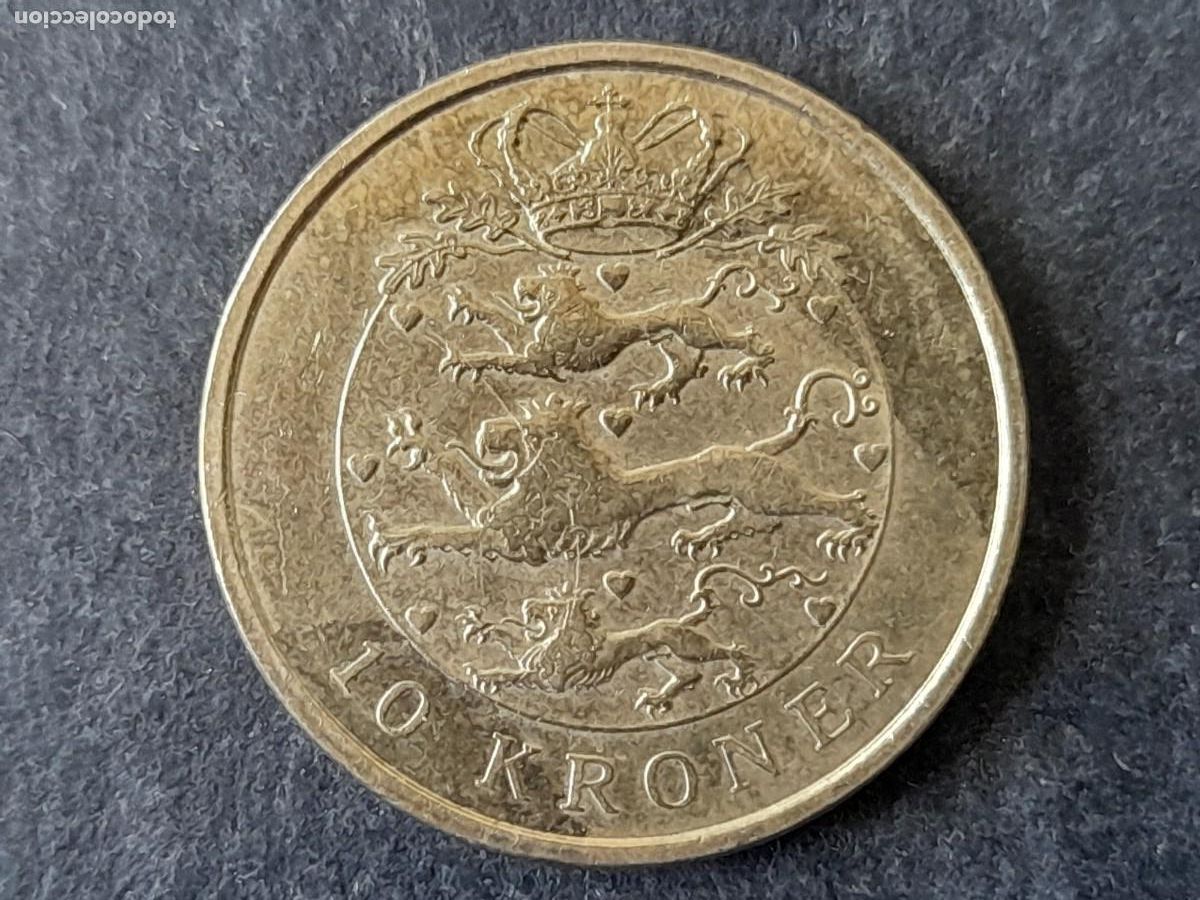 Alte M&uuml;nzen aus Europa: Moneda Reino de Dinamarca 10 Coronas 2005 KM 896 EBC periodo reina Margarita II