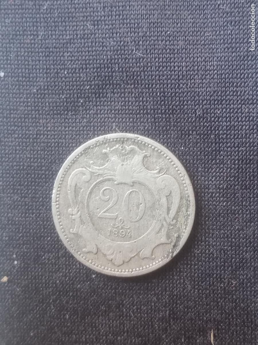 Monedas antiguas de Europa: 20 Heller Austria 1894 - Foto 1