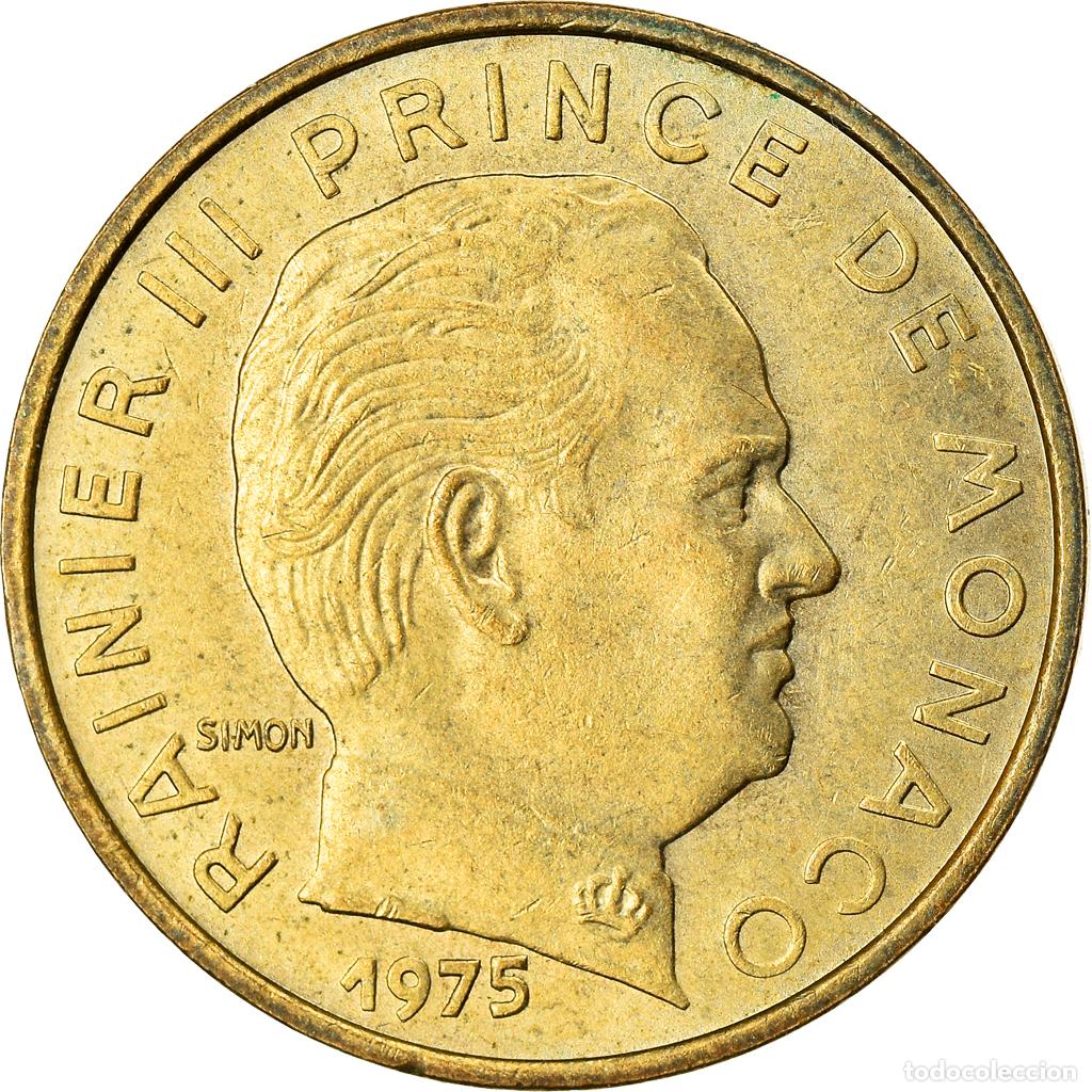 Moedas antigas da Europa: [#746918] Moneda, M&oacute;naco, Rainier III, 10 Centimes, 1975, MBC, Aluminio - bronce, KM:142