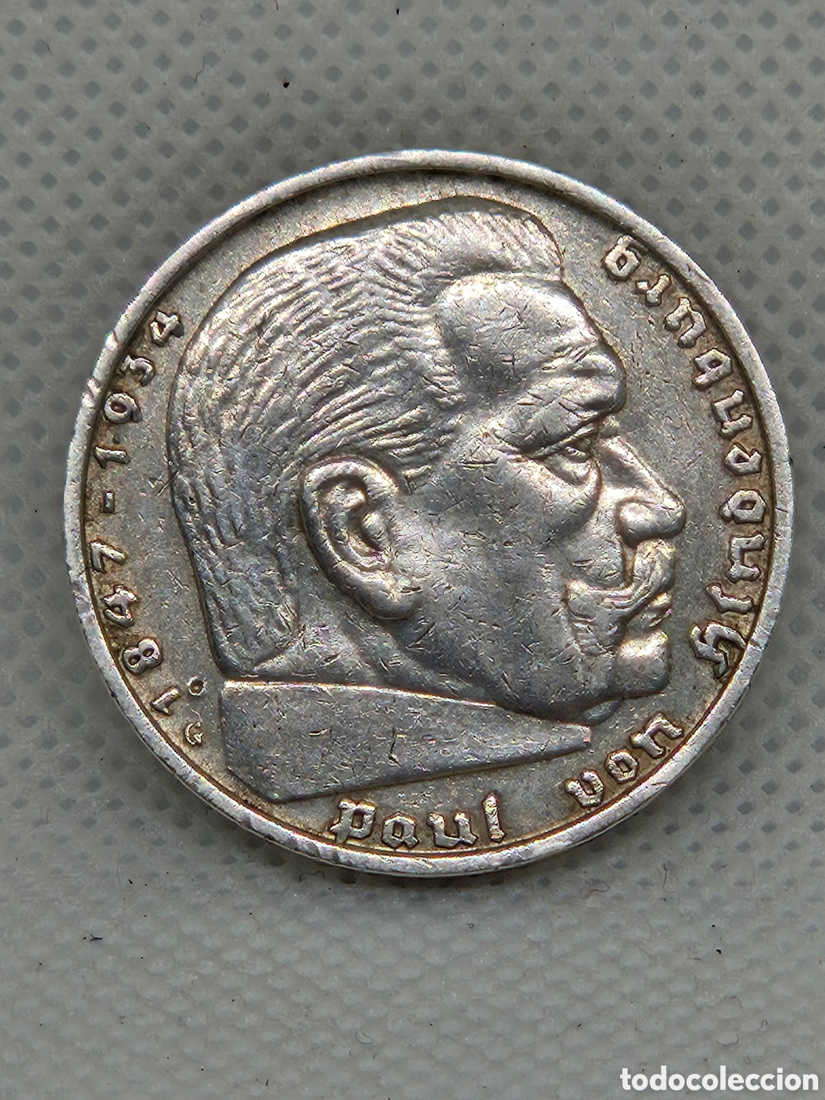 Alte M&uuml;nzen aus Europa: S33 - 5 Reichsmark Alemania 1935 &bull; Paul von Hindenburg &bull; Plata 900 Moneda hist&oacute;rica de 5 Reichsmark