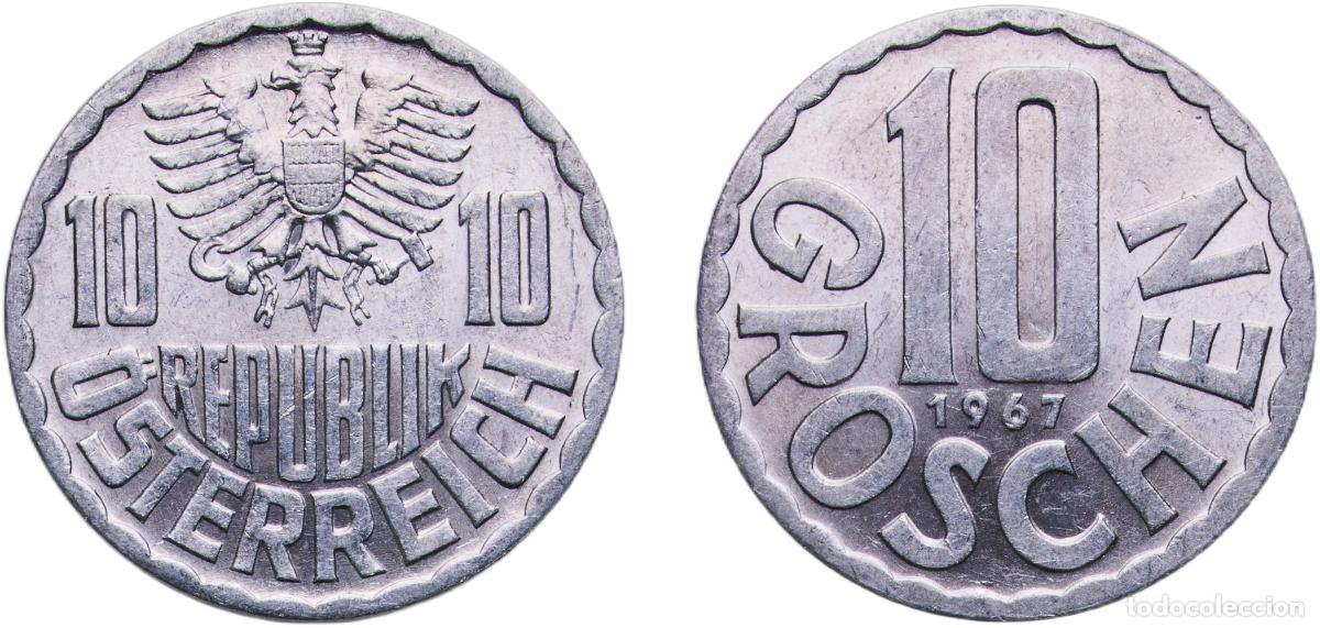 Monete antiche di Europa: Austria Second Republic 1967 10 Groschen Aluminium Vienna Mint (32552999) 1.11g UNC KM 2878 Sch&ouml;n