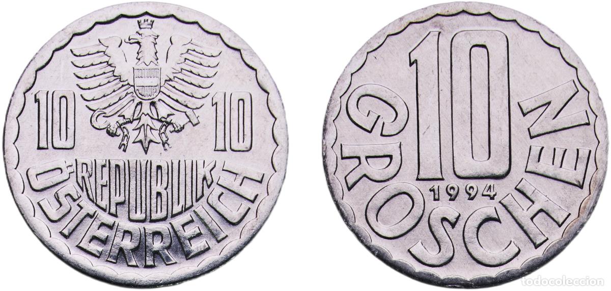 Monete antiche di Europa: Austria Second Republic 1994 10 Groschen Aluminium Vienna Mint (110000000) 1.08g UNC KM 2878 Sch&ouml;n