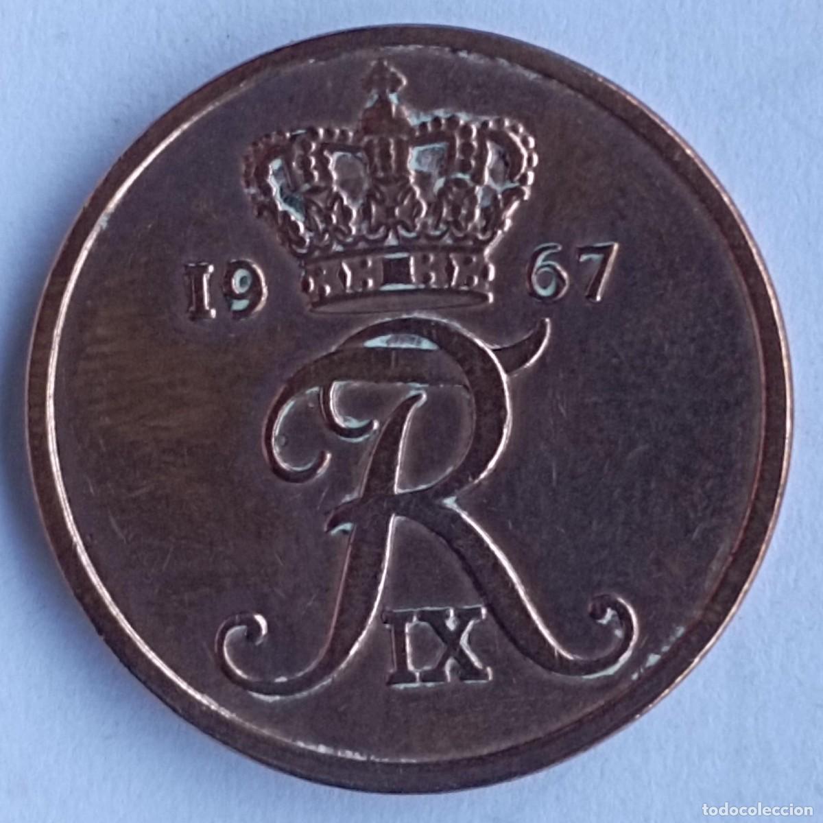 Monedas antiguas de Europa: Moneda de Dinamarca 5 ore de 1967 - Foto 1