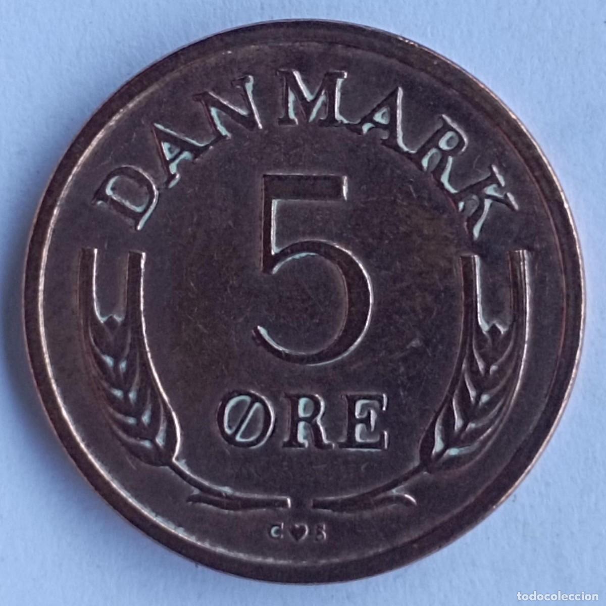 Monedas antiguas de Europa: Moneda de Dinamarca 5 ore de 1967 - Foto 2