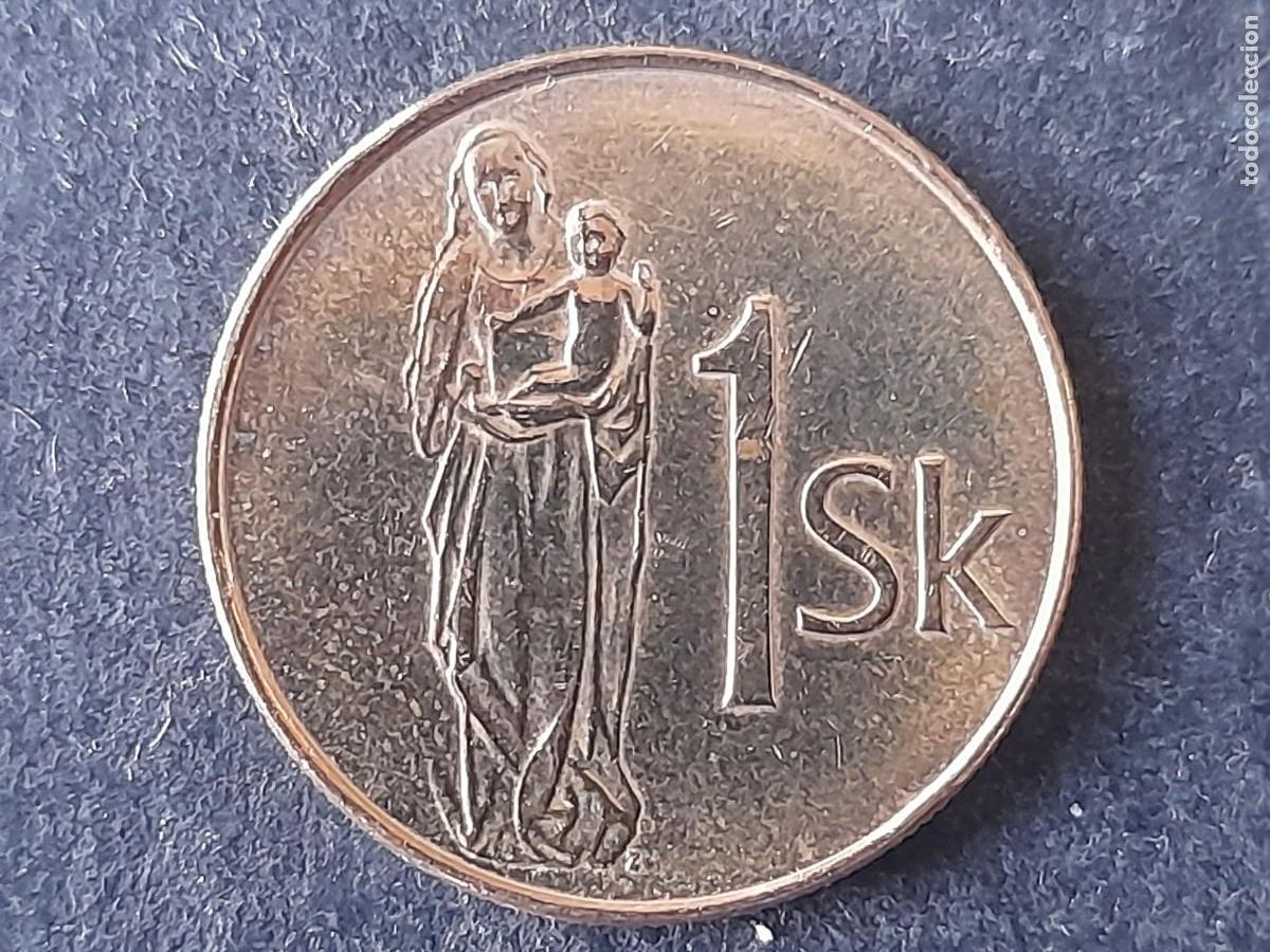 Alte M&uuml;nzen aus Europa: Moneda Republica Eslovaka, Eslovquia 1 Corona 2005 KM 12 calidad EBC
