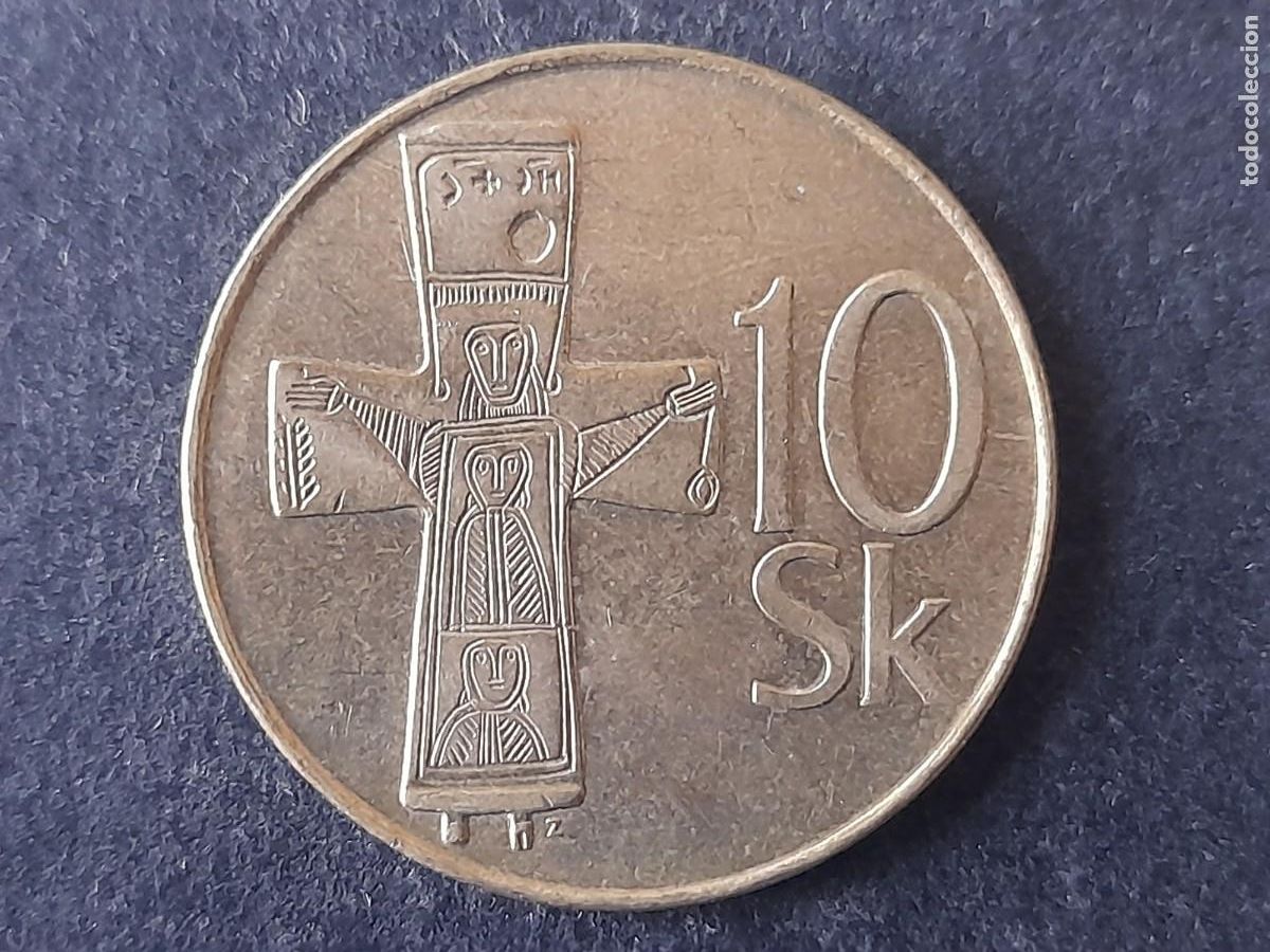 Alte M&uuml;nzen aus Europa: Moneda Republica Eslovaka, Eslovquia 10 Coronas 1995 KM 11.1 calidad EBC