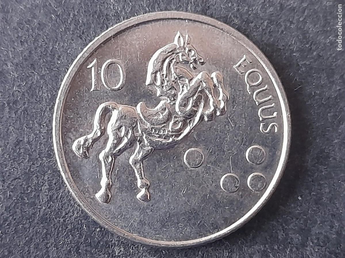 Alte M&uuml;nzen aus Europa: Moneda Republica Eslovena, Esvenia 10 tolarjev 2000 Caballo encabritado &rdquo;EQUUS&rdquo;, M 41 calidad EBC