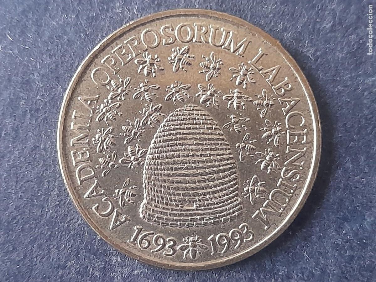 Alte M&uuml;nzen aus Europa: Moneda Republica Eslovena, Esvenia 5 tolarjev 1993 KM 12 300&ordm; Aniv. Academia Operosorum Labacensium