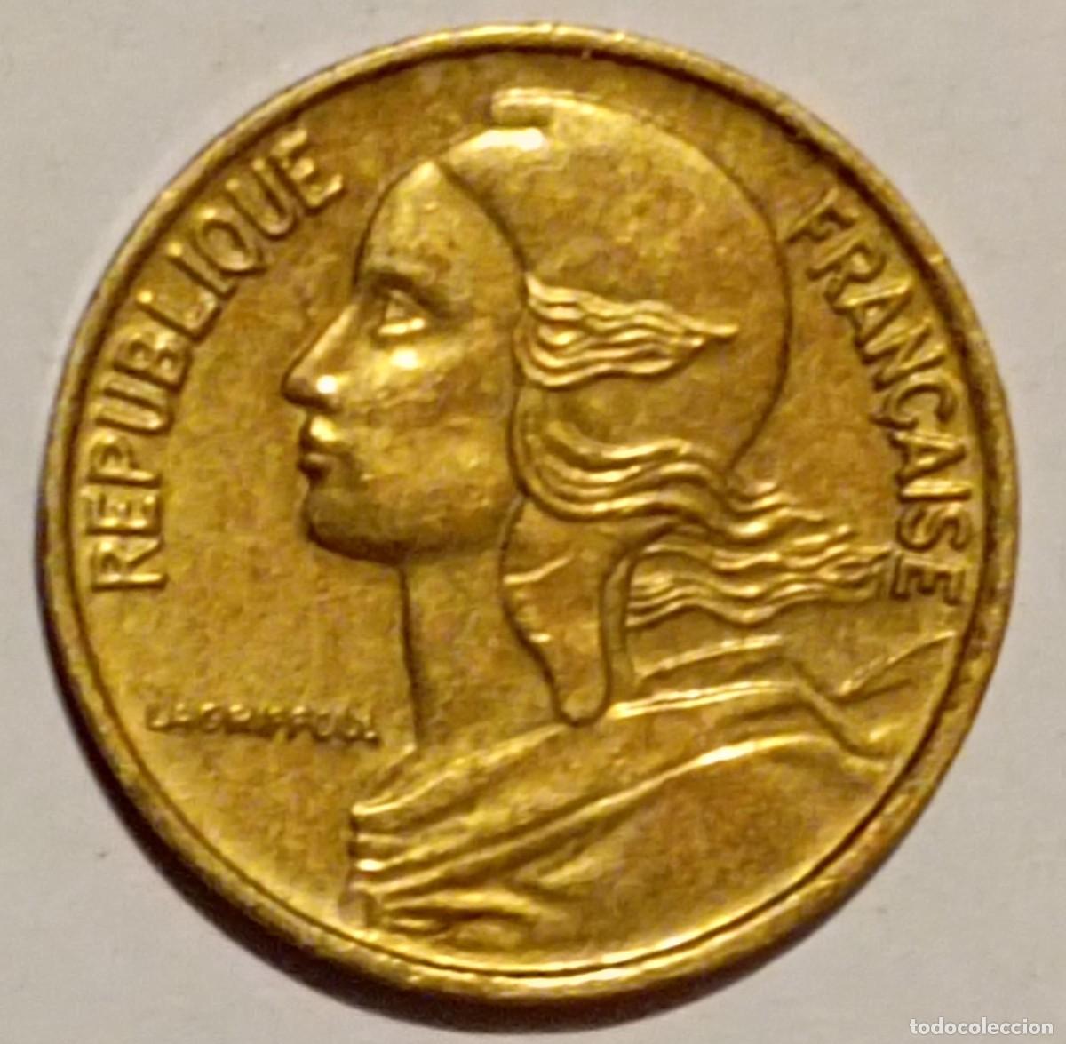 Monedas antiguas de Europa: Moneda de Francia 5 c&eacute;ntimos de 1966 -E - Foto 2