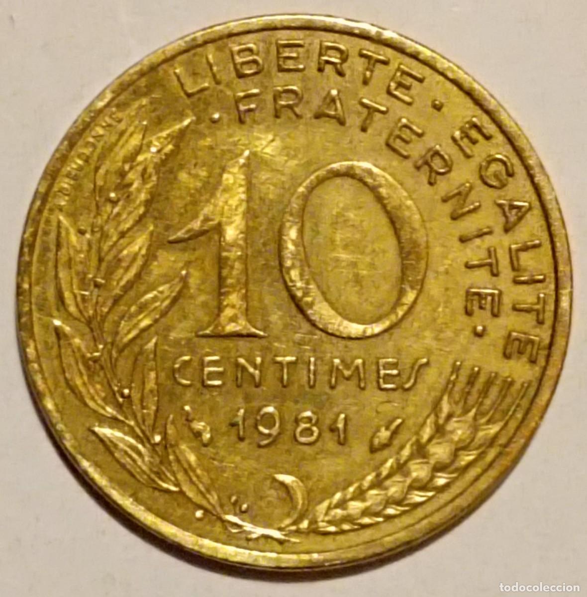 Monedas antiguas de Europa: Moneda de Francia 10 c&eacute;ntimos de 1981 - Foto 2