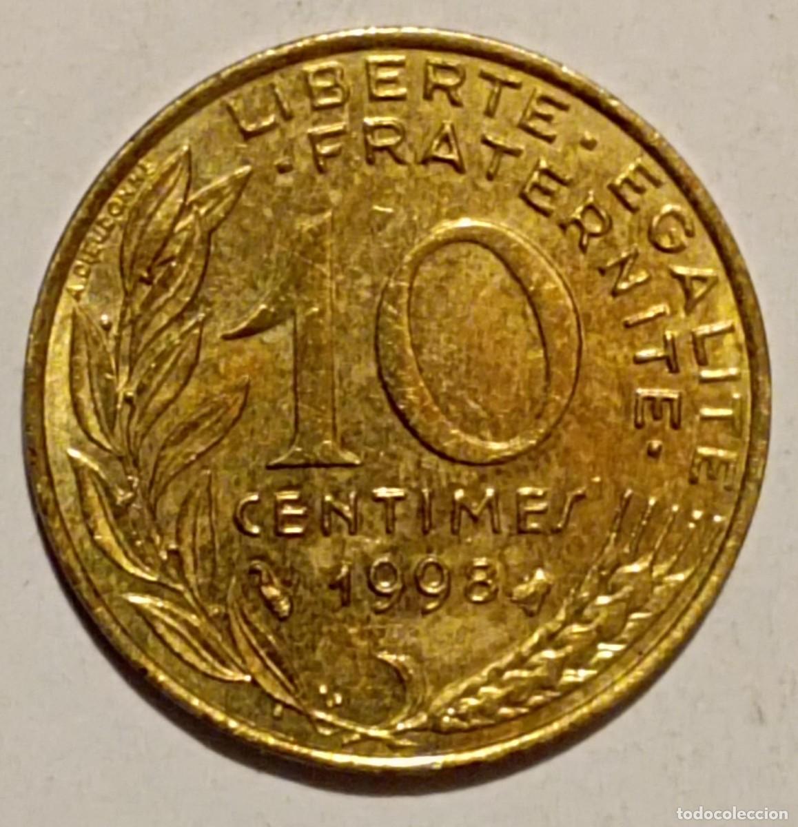 Monedas antiguas de Europa: Moneda de Francia 10 c&eacute;ntimos de 1998 - Foto 2