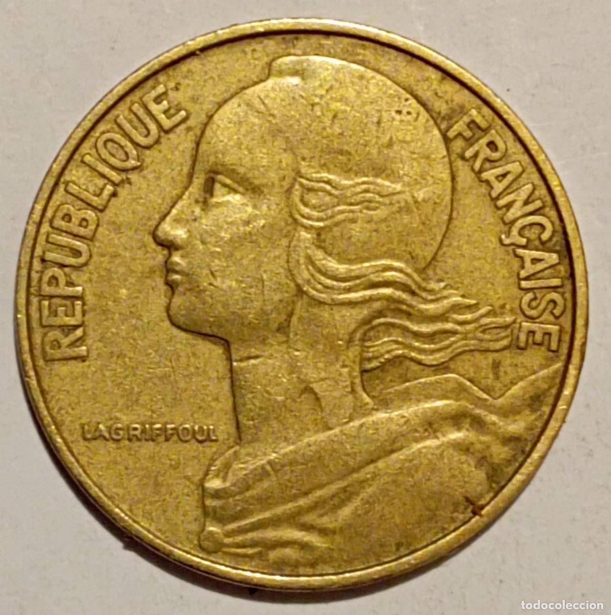 Monedas antiguas de Europa: Moneda de Francia 20 c&eacute;ntimos de 1967 - Foto 2