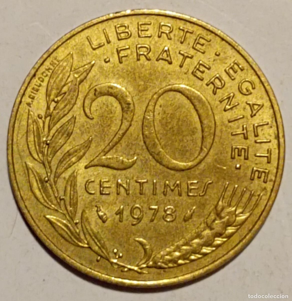Monedas antiguas de Europa: Moneda de Francia 20 c&eacute;ntimos de 1978 - Foto 1