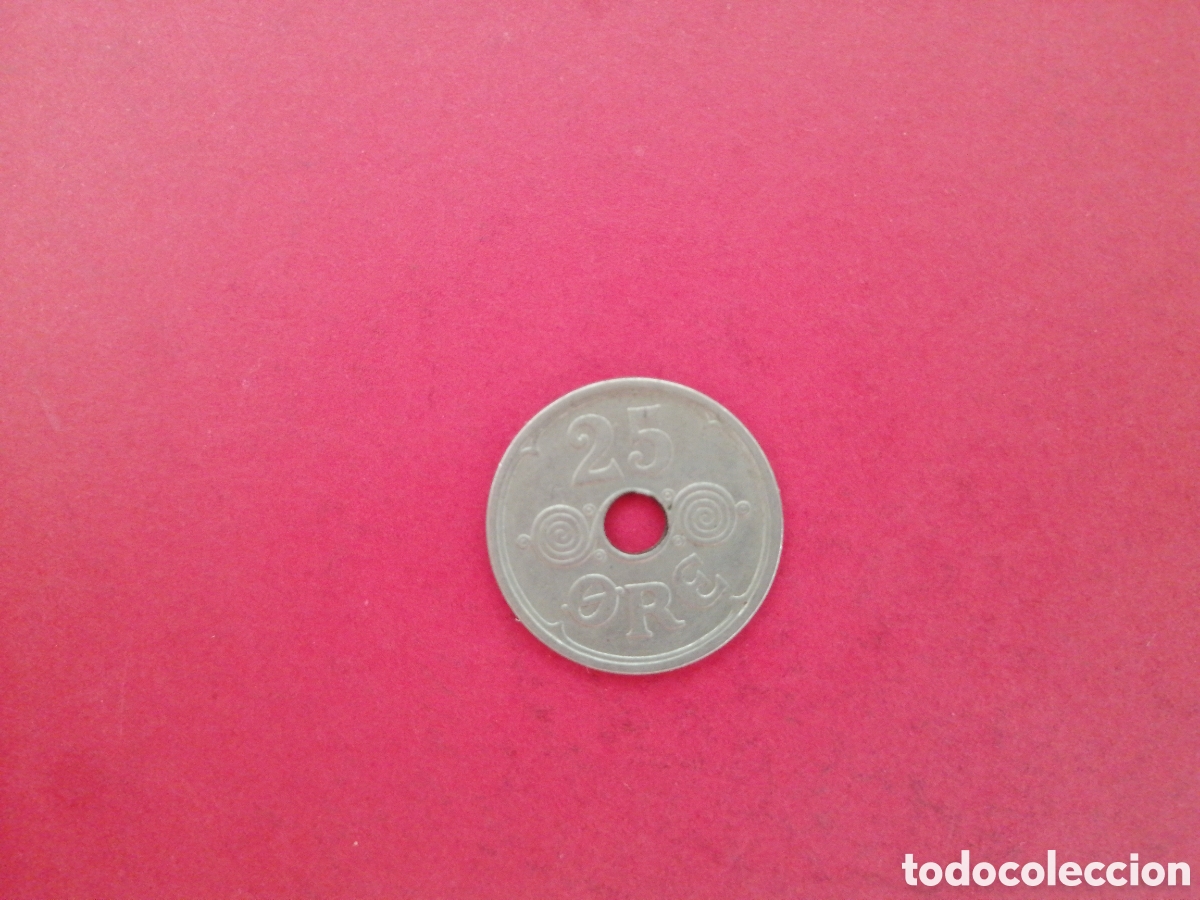 Monedas antiguas de Europa: 25 ore de Dinamarca 1936 - Foto 2