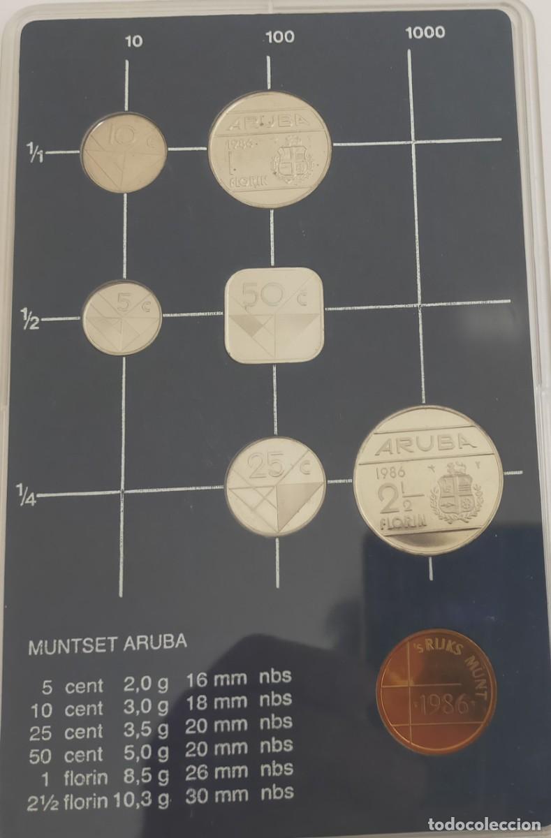 Monete antiche di Europa: MONEDAS DE LA ISLA DE ARUBA EN EL CARIBE, PROTECTORADO HOLANDES A&Ntilde;O 1986 FDC