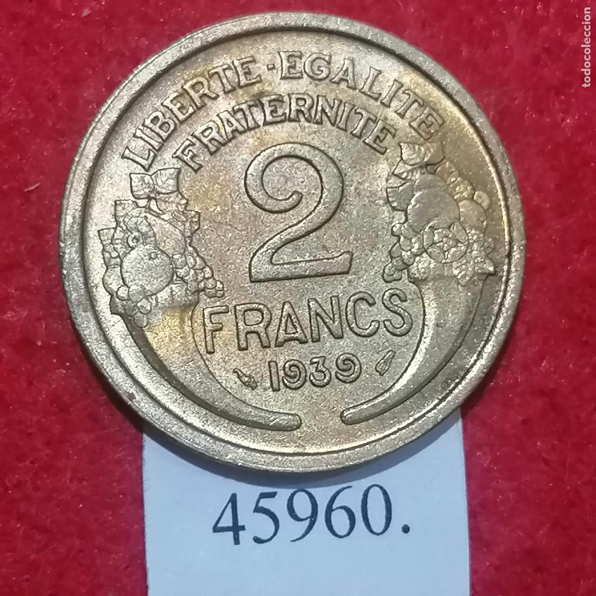 Monedas antiguas de Europa: Francia 2 francos 1939 - Foto 2