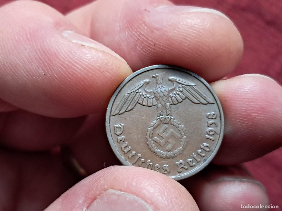 Old Coins of Europe: MONEDA DE ALEMANIA 2 REICHSPFENNIG KM# 90, 1938 D F.