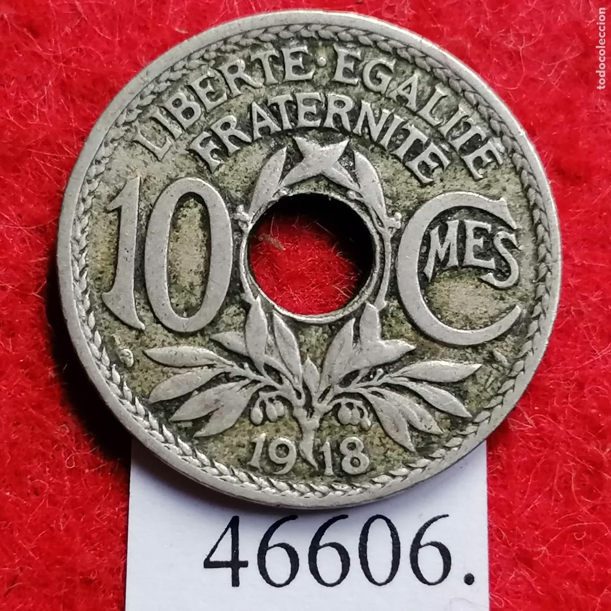 Monedas antiguas de Europa: Francia 10 c&eacute;ntimos 1918 - Foto 1