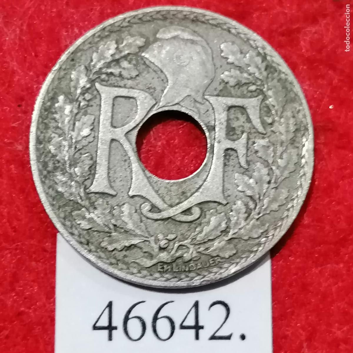 Monedas antiguas de Europa: Francia 10 c&eacute;ntimos 1923 - Foto 2