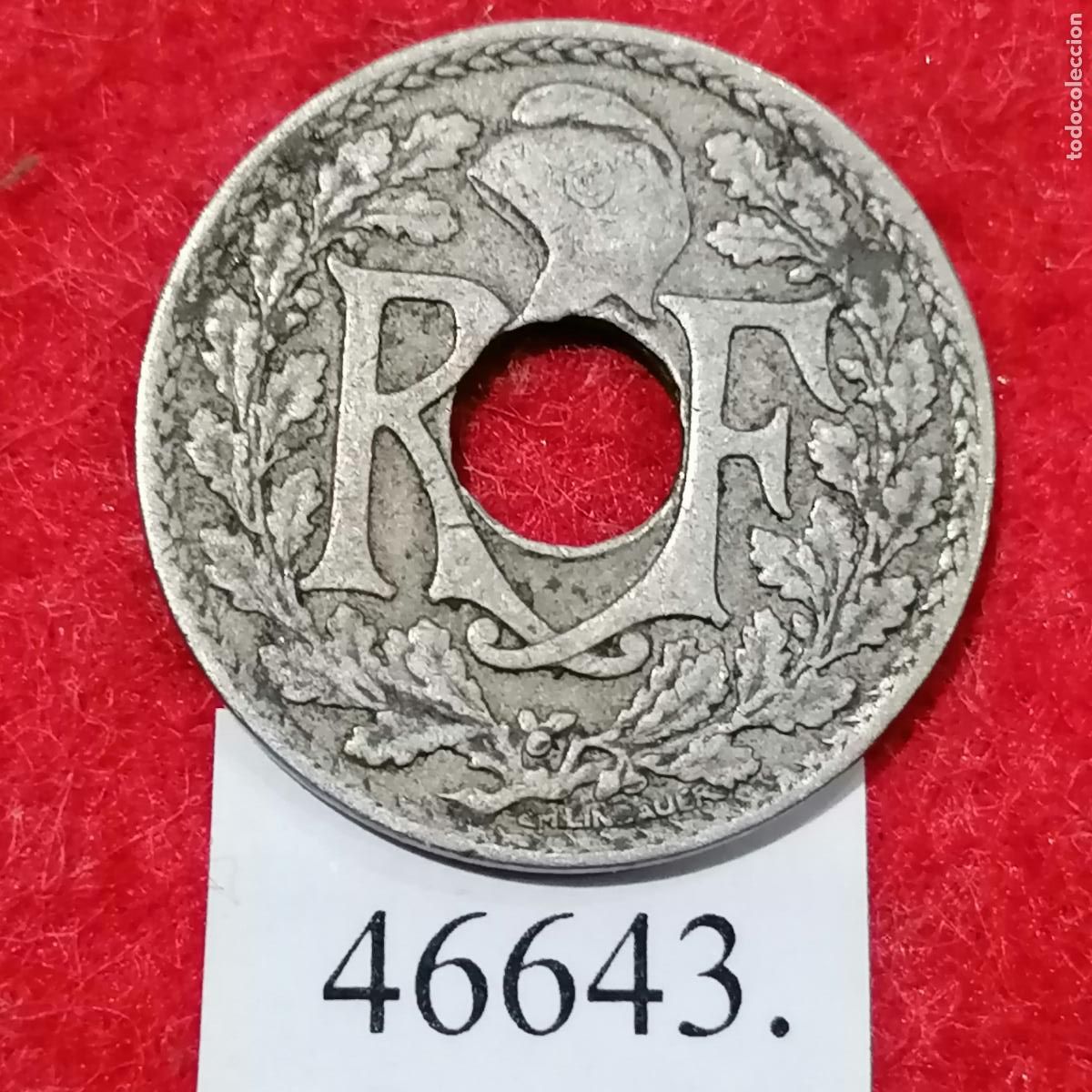 Monedas antiguas de Europa: Francia 10 c&eacute;ntimos 1923 - Foto 2