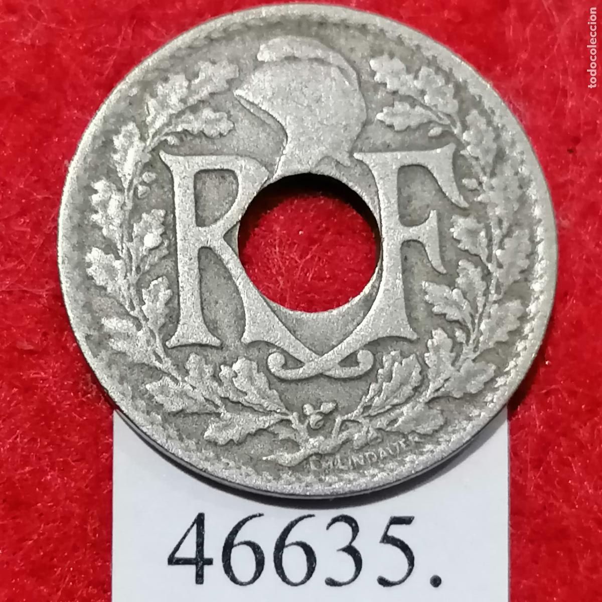 Monedas antiguas de Europa: Francia 10 c&eacute;ntimos 1922 - Foto 2