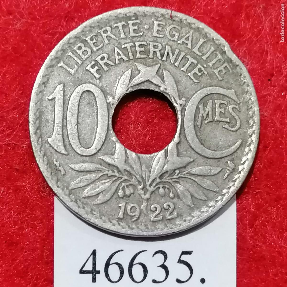 Monete antiche di Europa: Francia 10 c&eacute;ntimos 1922