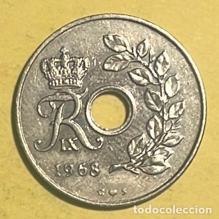 Monedas antiguas de Europa: DINAMARCA 25 ORE 1968. CIRCULADA - Foto 2