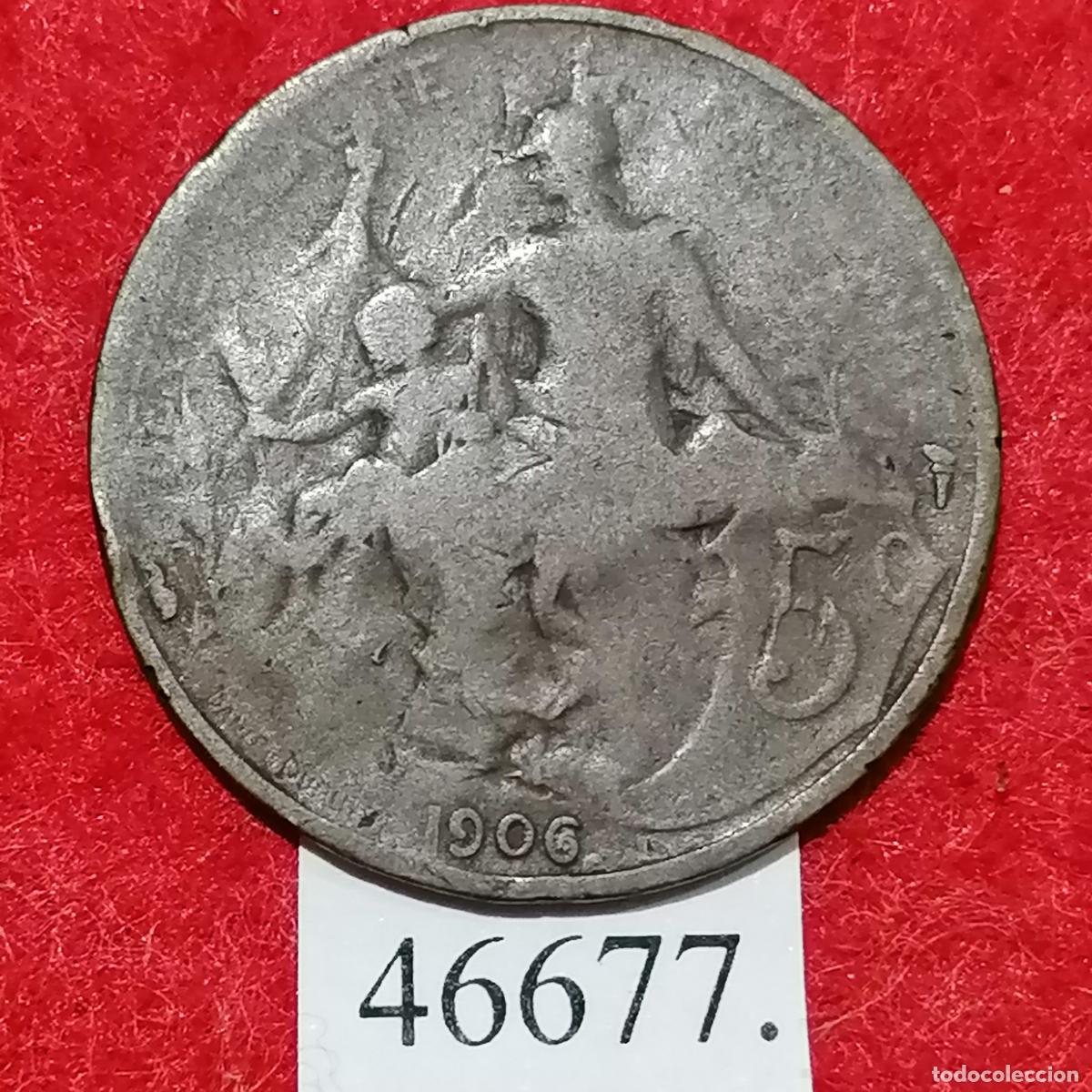 Monedas antiguas de Europa: Francia 5 c&eacute;ntimos 1906 - Foto 2