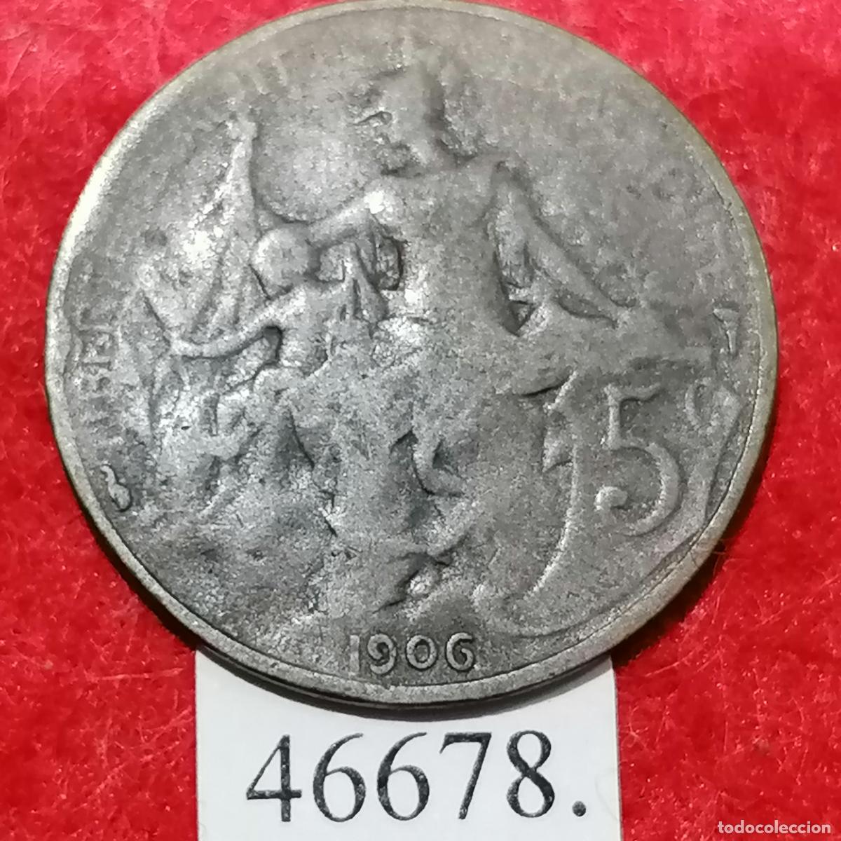 Monedas antiguas de Europa: Francia 5 c&eacute;ntimos 1906 - Foto 2