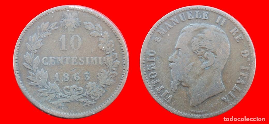 Monedas antiguas de Europa: 10 CENTESIMI 1863 ITALIA-136932