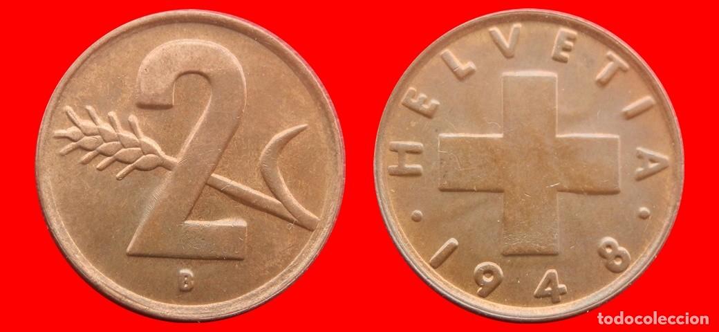 Monnaies anciennes de Europe: 2 RAPPEN 1948 SUIZA-136976