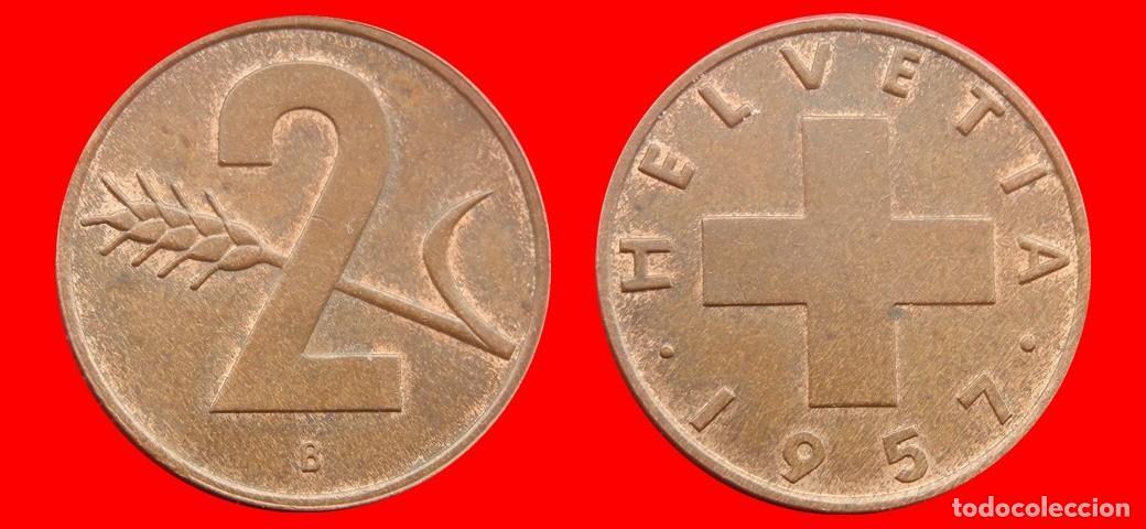 Monnaies anciennes de Europe: 2 RAPPEN 1957 SUIZA-136977