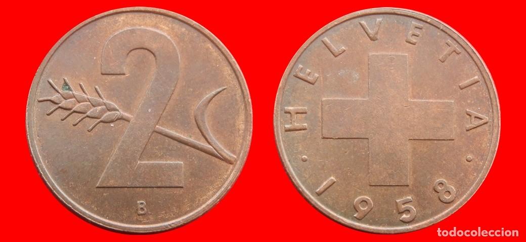 Monnaies anciennes de Europe: 2 RAPPEN 1958 SUIZA-136978