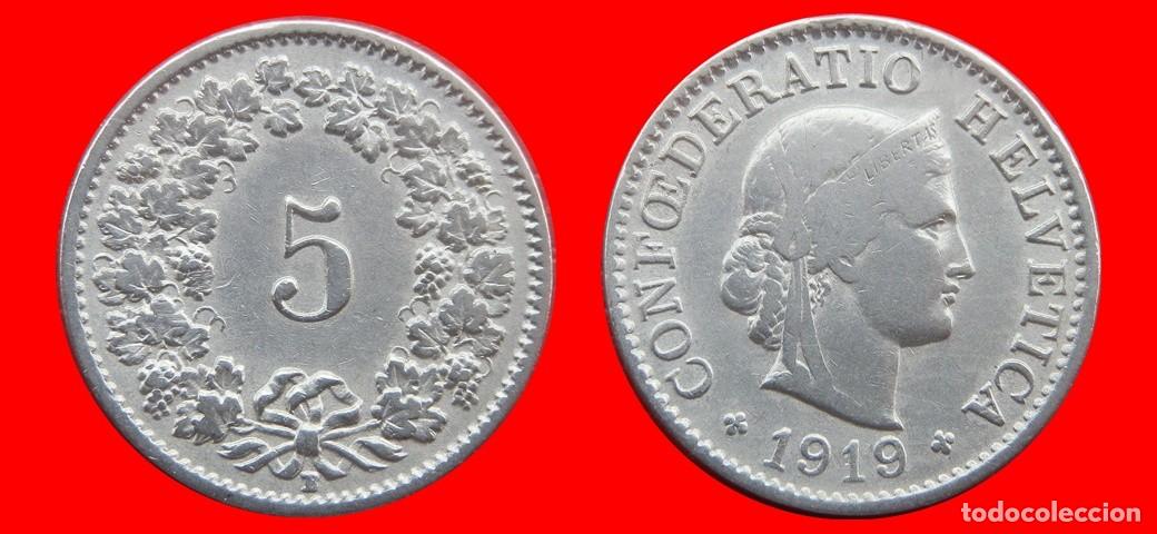 Monnaies anciennes de Europe: 5 RAPPEN 1919 SUIZA-136979