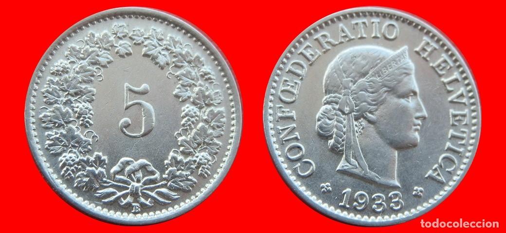 Monnaies anciennes de Europe: 5 RAPPEN 1933 SUIZA-136985
