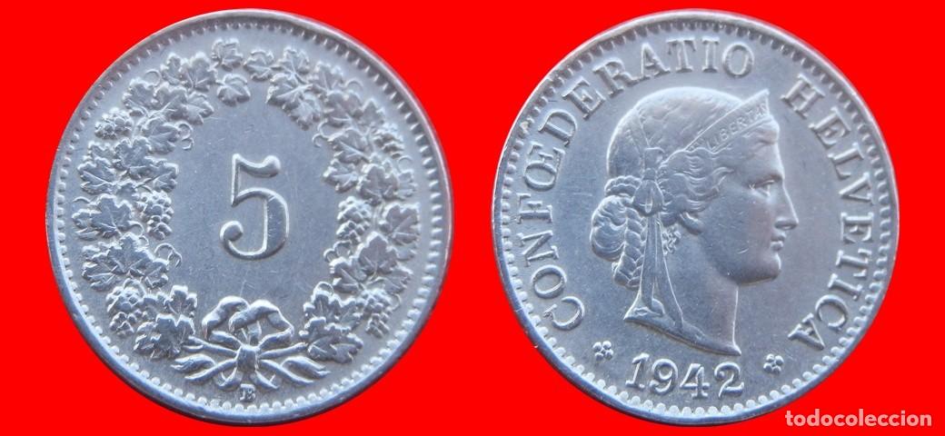 Monnaies anciennes de Europe: 5 RAPPEN 1942 SUIZA-136987