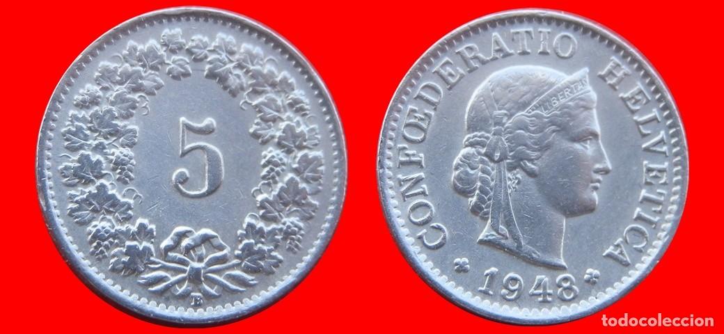 Monnaies anciennes de Europe: 5 RAPPEN 1948 SUIZA-136990