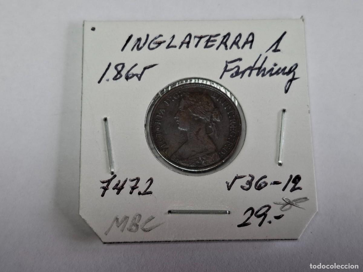 Moedas antigas da Europa: 1 FARTHING de 1865 KM 747.2 INGLATERRA en MBC