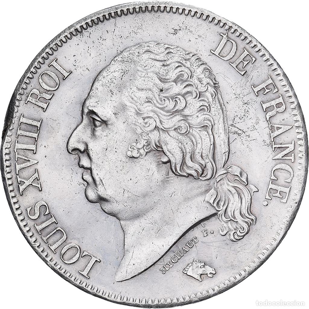 Monete antiche di Europa: [#138457] Francia, Louis XVIII, 5 Francs, 1823, Bayonne, Plata, EBC, Gadoury:614